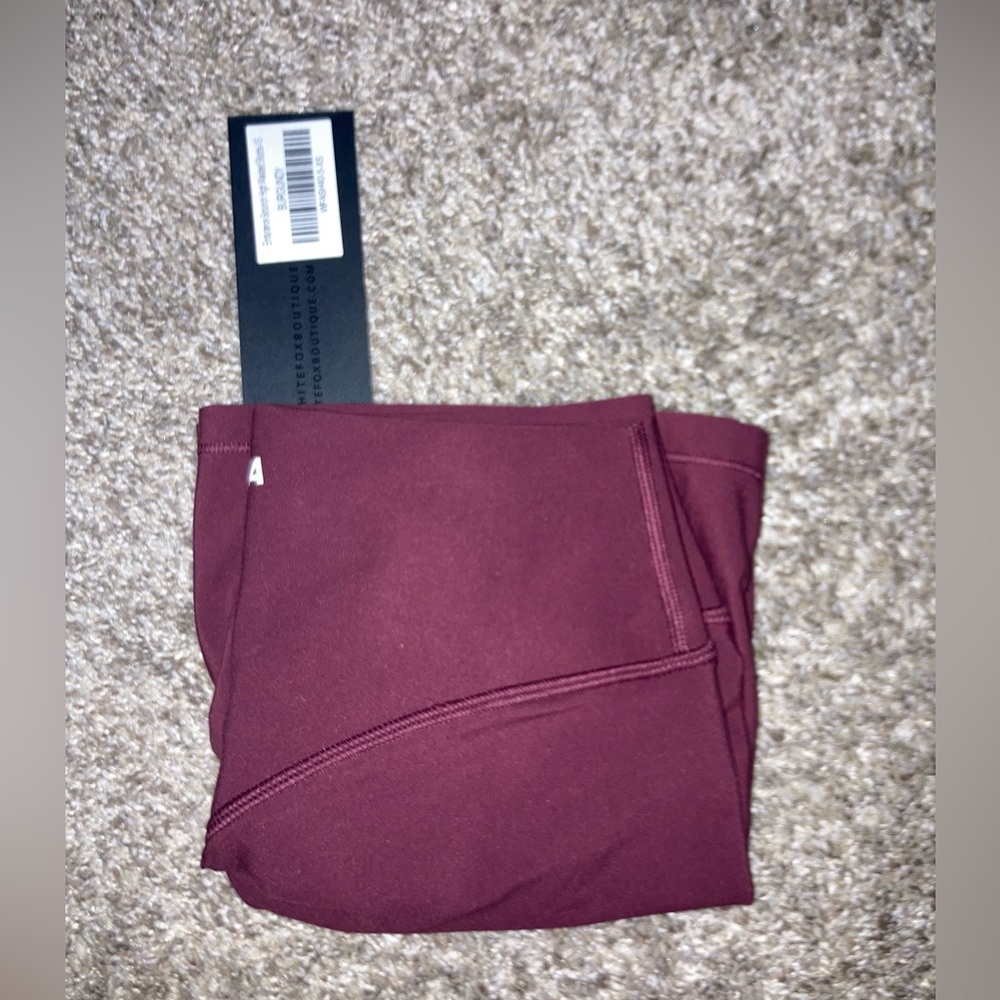 White Fox Boutique Burgundy Athletic Shorts